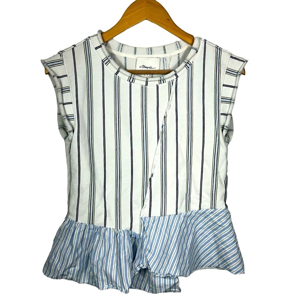 3.1 Phillip Lim Striped Peplum Top Size XS